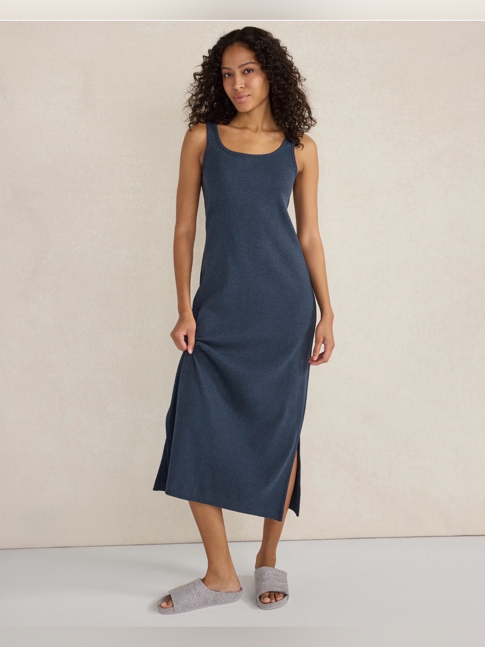 Haven Well Within Organic Cotton Rib Knit Midi Dress Sz XS